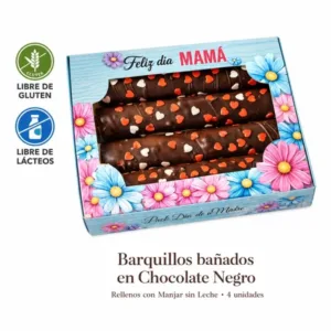 Caja día de la madre con 4 barquillos rellenos